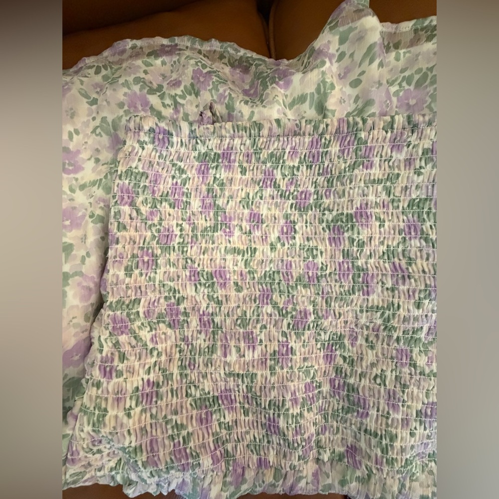 Hollister Pastel Floral Mini Dress Cottagecore Spring Summer Size M - Picture 5 of 5